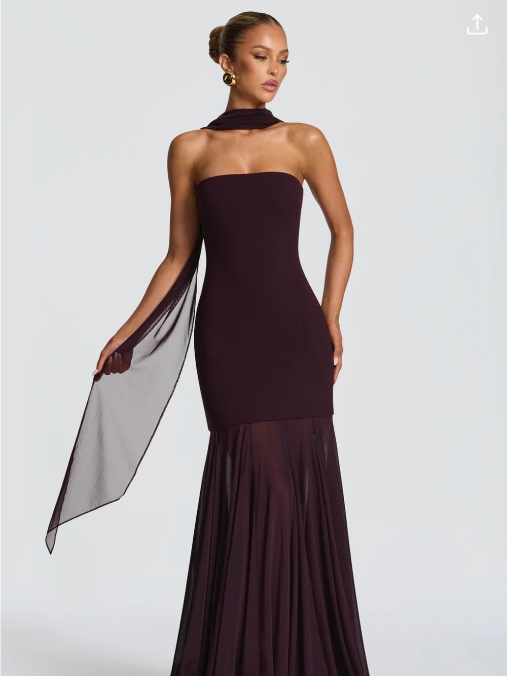 BABYBOO Fashion Women’s Strapless “Merritt Gown” in Plum